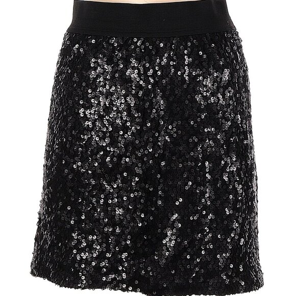 LC Lauren Conrad Dresses & Skirts - LC Lauren Conrad Black Sequined Skater Skirt Large